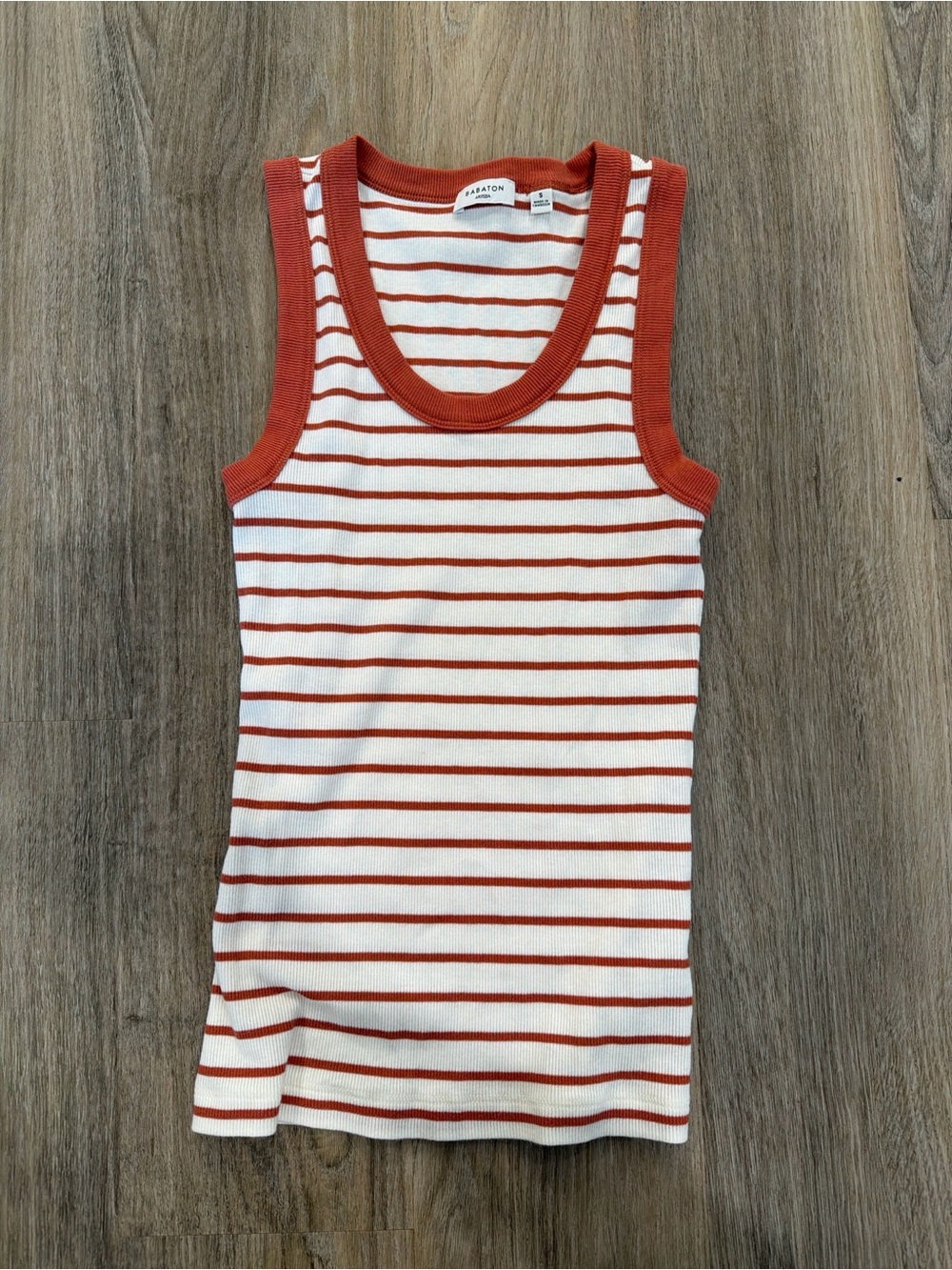 Brand new Aritzia busy tank Cream & red Striped Ribbed Tank